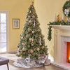 7' Mixed Spruce Hinged Artificial Christmas Tree, Pre-Lit Clear