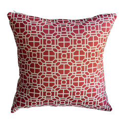 KH Window Fashions, Inc. - Modern Geometric Decorative Pillow, Red, Without Insert - Decorative Pillows