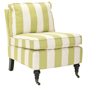 Safavieh Randy Slipper Chair, Multi Stripe Fabric, Without Nail Heads