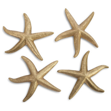 Starfish, Gold Leaf, 4-Piece Set, Small, Gold, Medium