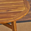 Beryl Outdoor Rustic Acacia Wood Bar Table With Slat Top, Teak Finish