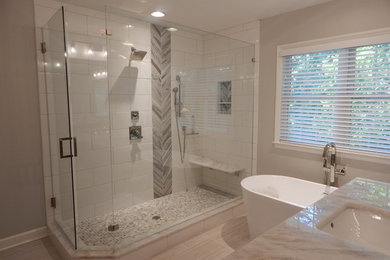 Inspiration for a mid-sized transitional bathroom remodel in Charlotte