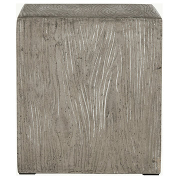 Safavieh Cube Concrete Accent Table, Dark Gray