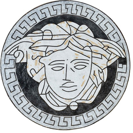 Versace |||, Marble Mosaic Medallion, 24"x24"