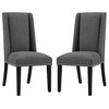 Baron Dining Chair Fabric Set of 2, Gray