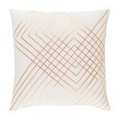 Crescent by Surya Poly Fill Pillow, Cream/Copper, 20" Square, CSC003-2020P