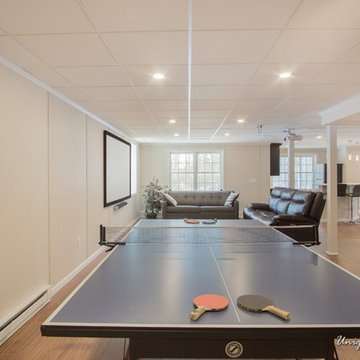 A Stunning Basement Bar and Home Theater in Littleton, MA