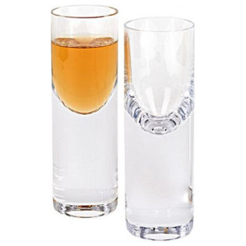 HomeRoots Set of 2 Mouth Blown Crystal Long Shot Glasses