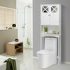 2-Door Over The Toilet Bathroom Space Saver Storage Cabinet W/ Adjustable Shelf