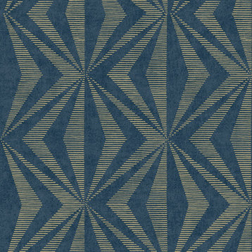 Monge Blue Geometric Wallpaper Sample