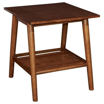 Linon Samantha Wood Accent End Table in Brown