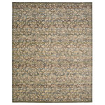 Nourison - Rhapsody Rug, Blue Moss, 7'9"x9'9" - This modern mix of European and Persian textile traditions takes visual excitement to a new level. The lively and sophisticated design presents flickering abstract shapes on an intricately striated ground. The complex color story is a vivid spectrum of jewel tones. Unique and dazzling! 80% Wool 20% Nylon Powerloomed.