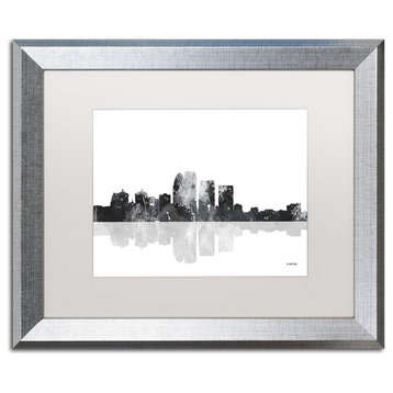 Watson 'Louisville Kentucky Skyline' Art, Silver Frame, 16"x20", White Matte