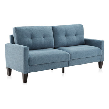 Modern Upholstered Fabric Sofa/Loveseat, Blue