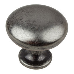 GlideRite Hardware - Hardware 1-1/8" Classic Round Cabinet Knob, Weathered Nickel - Cabinet And Drawer Knobs