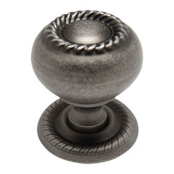 Cosmas - Cosmas 4040AS Antique Silver Hollow Cabinet Knob, Weathered Nickel - Cabinet And Drawer Knobs