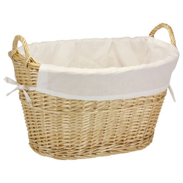 Willow Natural Basket With Lining and Handles