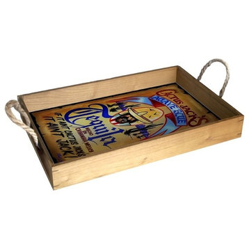 Cactus Jack's Tequilla Wanted Poster Wood Serving Tray