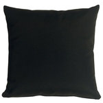 Pillow Decor Ltd. - Pillow Decor - Sunbrella Solid Color Outdoor Pillow, Black, 20" X 20" - These pillows are made with renowned Sunbrella outdoor fabric. Adds a lush touch to your outdoor decor. Mix and match with other pillows in this series, fantastic stripes & solids in fresh, happy colors! *Pillow dimensions always refer to the pillow cover's width and length while lying flat unstuffed and are rounded up to the nearest whole inch.