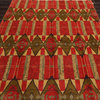 Orangey Red Gold Color Tibetan Rug, 6'x8'10"