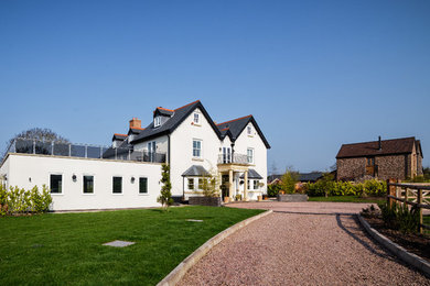 Large and white modern house exterior in West Midlands.