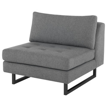 Janis Shale Gray Fabric Armless Sofa Seat, Hgsc543