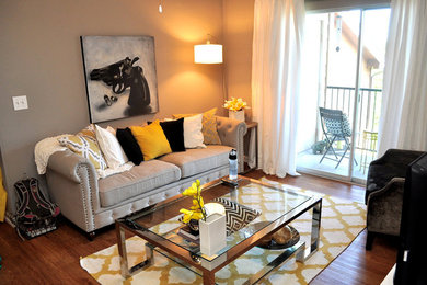 Trendy living room photo in Austin