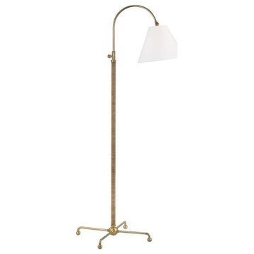 Hudson Valley Lighting Curves No.1, 1 Light Floor Lamp, Antique Brass