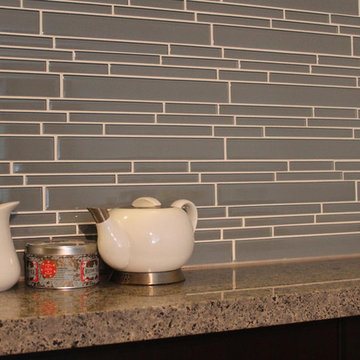 Chimney Smoke Linear Glass Mosaic Tile Kitchen Backsplash