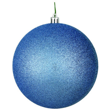 Vickerman N591229Dg 4.75" Periwinkle Glitter Ball Ornament, 4 Per Bag
