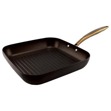 Ouro Black 10" Hard Anodized Grill Pan