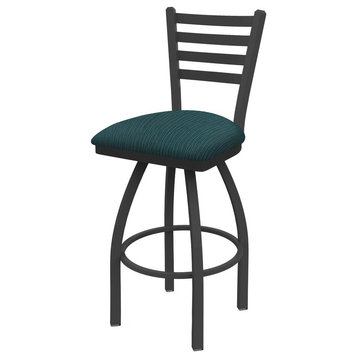 410 Jackie 36 Swivel Bar Stool with Pewter Finish and Graph Tidal Seat