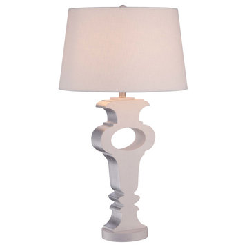Ambience 12430-0 1 Light 32"H Table Lamp - Cream with Silver Leaf Highlights