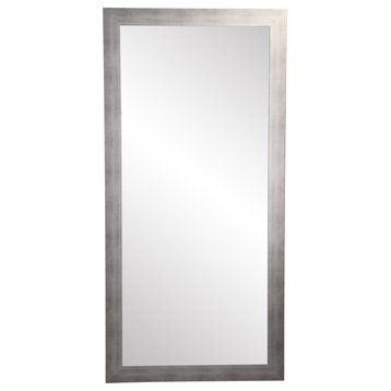 Timberwolf Silver Framed Floor Leaning Tall Mirror 32''x 71''