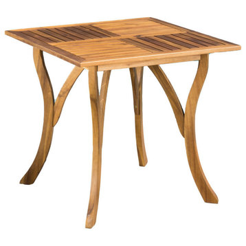 GDF Studio Baia Outdoor Patio Square Acacia Wood Table
