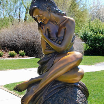 "Solitaire" Life Size Figurative Bronze Sculpture