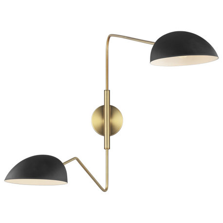 Jane Double Task Sconce, Midnight Black