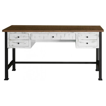 Greenview Rustic Industrial Modern 60" Desk, White