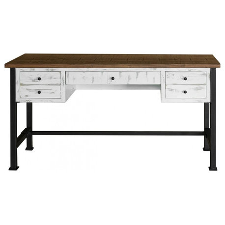 Greenview Rustic Industrial Modern 60" Desk, White