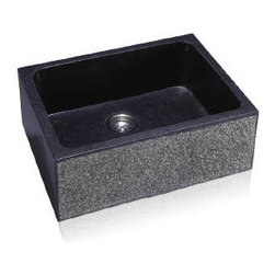 Textured Apron Medium Single Bowl &ndash; Granite - Brackets