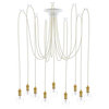 Beige And Brass Large Chandelier