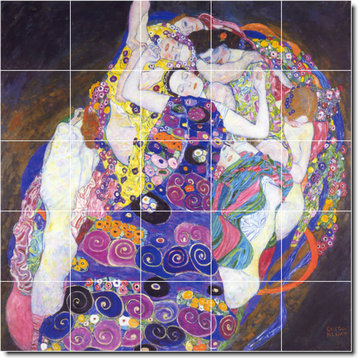 Gustave Klimt Abstract Painting Ceramic Tile Mural #24, 60"x60"