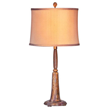 31" Tall Marble Table Lamp "Aaryn", Amber Onyx