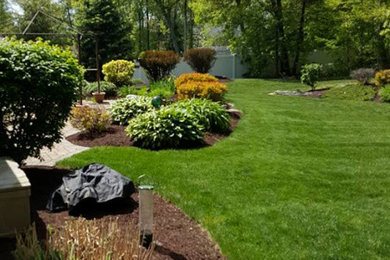 Inspiration for a large backyard landscaping in Bridgeport.