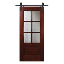 Mahogany True Divided Lite Sliding Doors 6' 8" Tall - Interior Doors