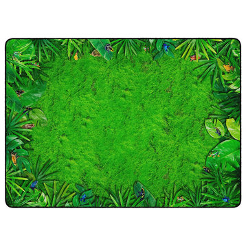 Flagship Carpets VA1013-58FS 10'6"X13'2" Rainforest Frogs Educational Rug