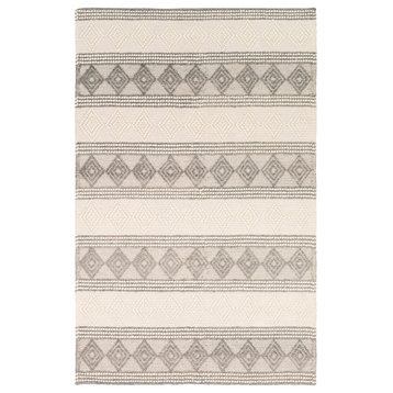 Ember Charcoal, White Area Rug 9'x12'