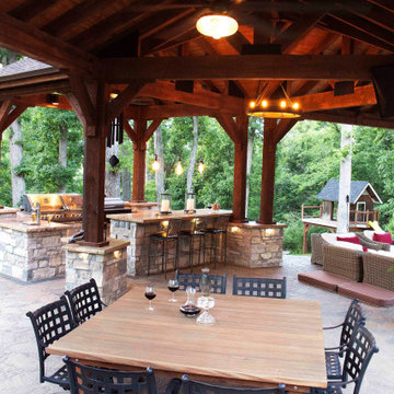 Sunset Hills Woodland Estate Pavilion & Custom Outdoor Kitchen