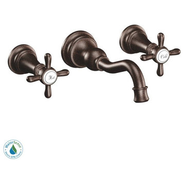 Moen TS42112 Weymouth 1.2 GPM Wall Mounted Widespread Bathroom - Oil Rubbed