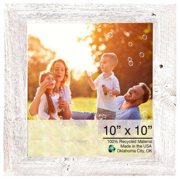 10X10 Rustic White Washed Picture Frame With Plexiglass Holder